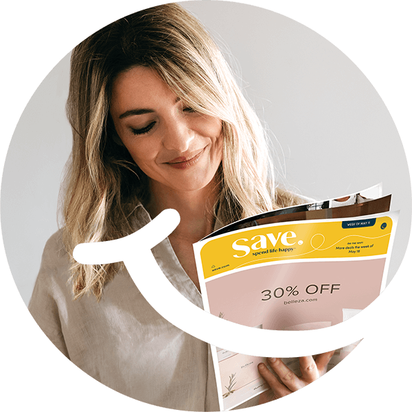 Woman holding magazine